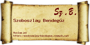 Szoboszlay Bendegúz névjegykártya